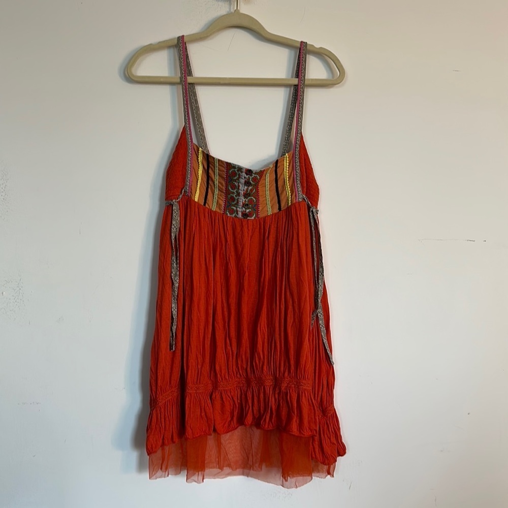 Free people size large orange bohemian tank tunic